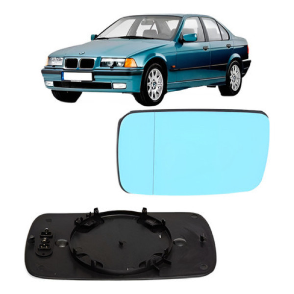 Par Lente Retrovisor Bmw Serie 3 92 A 98 Azul C/ Aquecedor