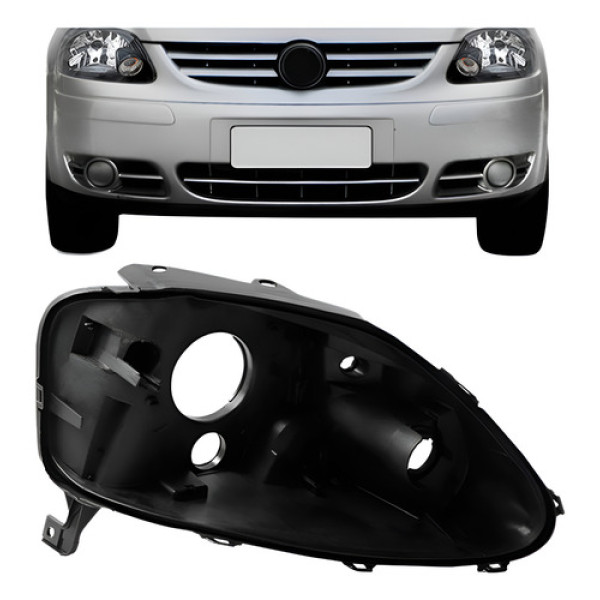 Carcaça Farol Dianteiro Vw Fox 04 05 06 07 08 09 Simples