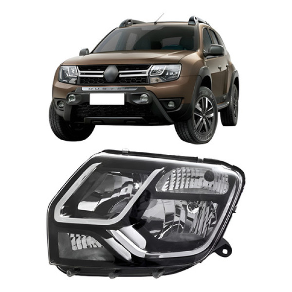 Farol Duster 2015 A 2016 Manual S/ Cúpula Esquerdo/motorista