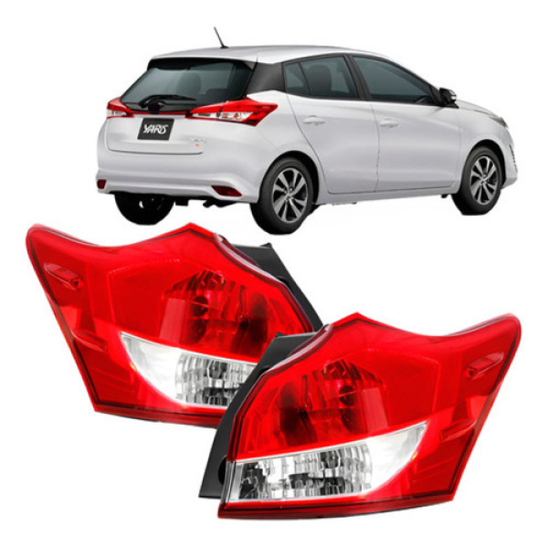 Par Lanterna Traseira Canto Yaris 2018 2019 2020 Hatch