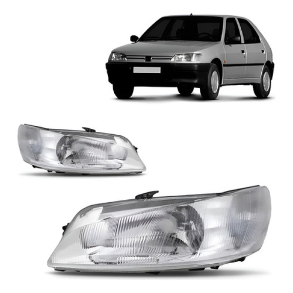 Par Farol Para Peugeot 306 1997 1998 1999 Raiado Novo