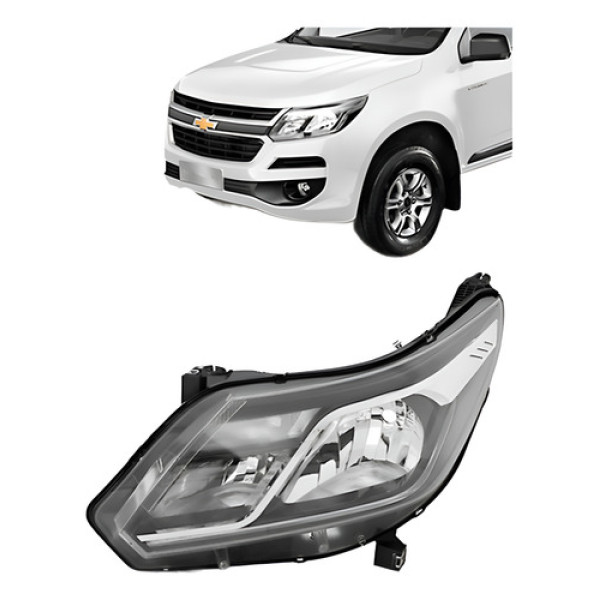 Farol S10 Trailblazer 2017 A 24 Elétrico Com Led Tyc Esquerd Esquerdo/motorista