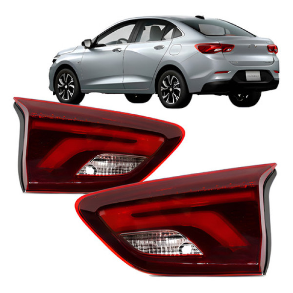 Par Lanterna Traseira Onix 2020 A 2023 Sedan Mala Com Led
