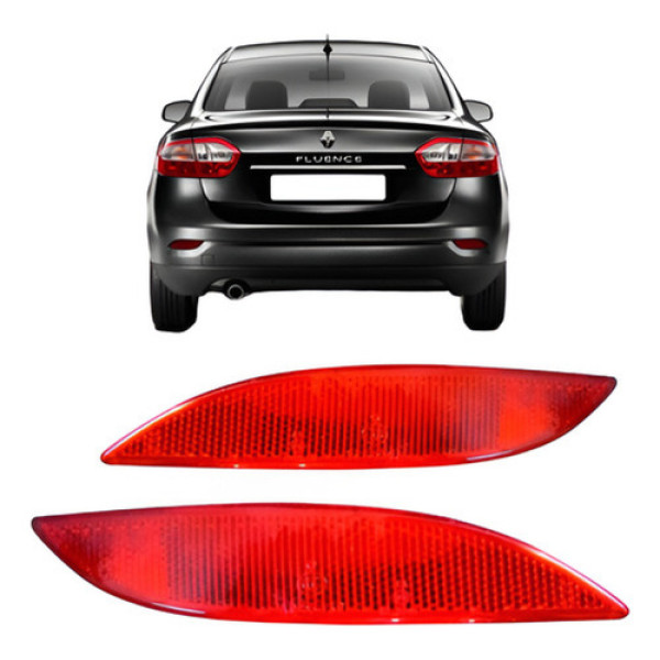 Par Refletor Parachoque Traseiro Fluence 2010 Até 2016.