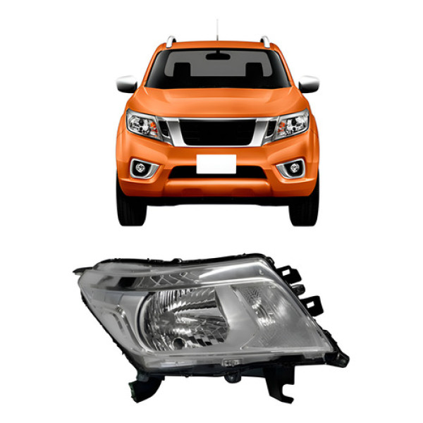 Farol Nissan Frontier 2017-2020 Manual Cromado Direito/passageiro