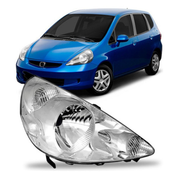 Farol Fit 2004 2005 2006 2007 2008 Cromado Modelo Original