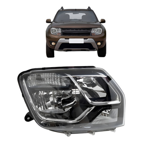 Farol Duster 2015 2016 Sem Cupula Azul Modelo Original Direito/passageiro