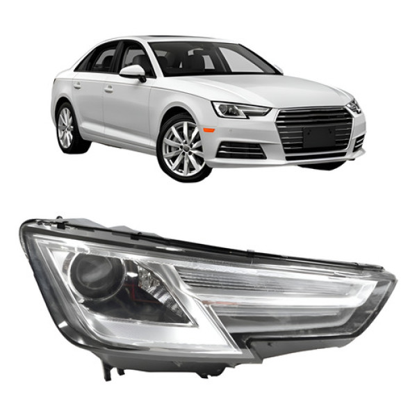 Farol Audi A4 2016 A 2019 Elétrico C/ Motor C/ Led Direito/passageiro