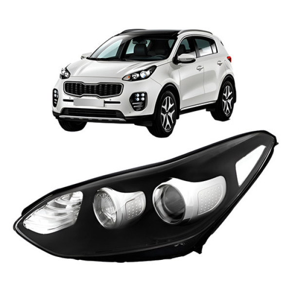 Farol Dianteiro Sportage 2017 A 2019 Manual C Projeto S Led Esquerdo/motorista