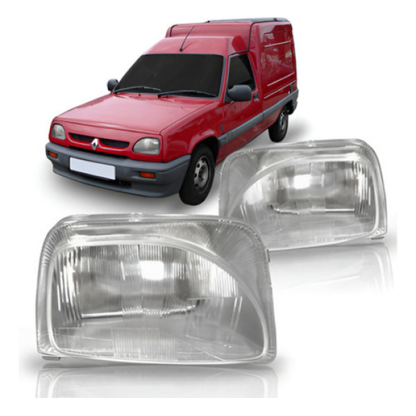Jogo Farol Renault Express ||| 1995 1996 1997 98 99 Cromado