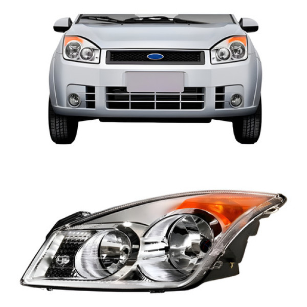 Farol Dianteiro Para Ford Fiesta 2008 2009 2010