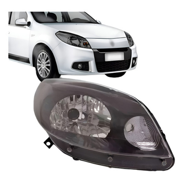 Farol Sandero 2011 2012 2013 2014 Mascara Cinza