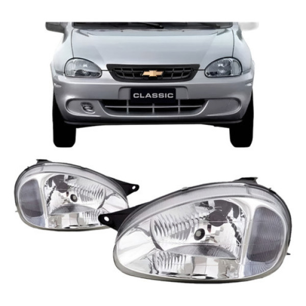 Farolete Corsa 2000 2001 2002 Carcaça Cinza Cromado Promoçao