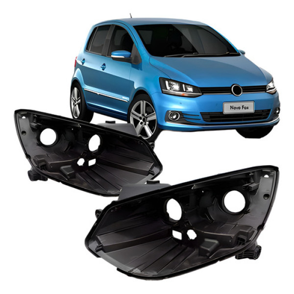 Par Carcaça Farol Para Vw Fox 2015 2016 2017 2018 A 2022