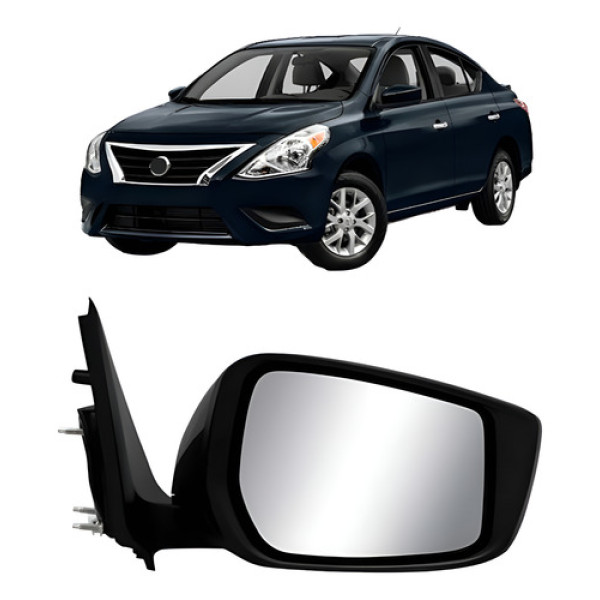 Retrovisor Elétrico Versa 2016 A 2019 C/ Capa Preta