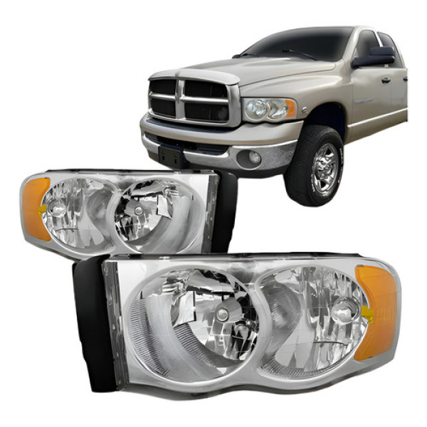 Par Farol Para Dodge Ram 2004 2005 Cromado