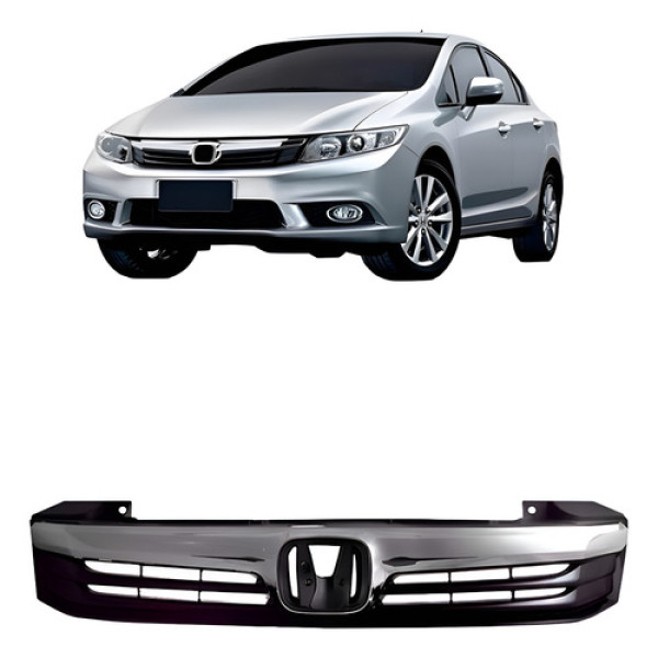 Grade Honda New Civic Completa 2012 2013 2014 Preta/cromada