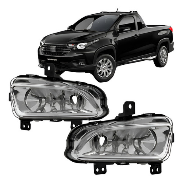 Par Farol Milha Strada Ranch 2020 2021 2022 Cromado
