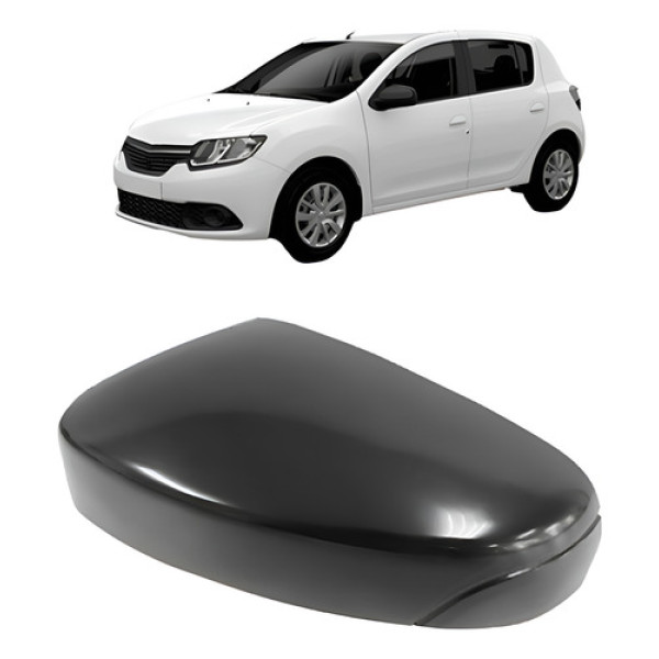 Capa Retrovisor Sandero Logan 2015 Sem Pisca Preto Liso