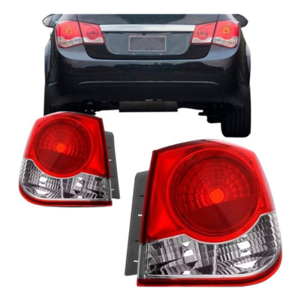 Par Lanterna Traseira Cruze 2011 2012 2013 2014 Sedan Vermelho