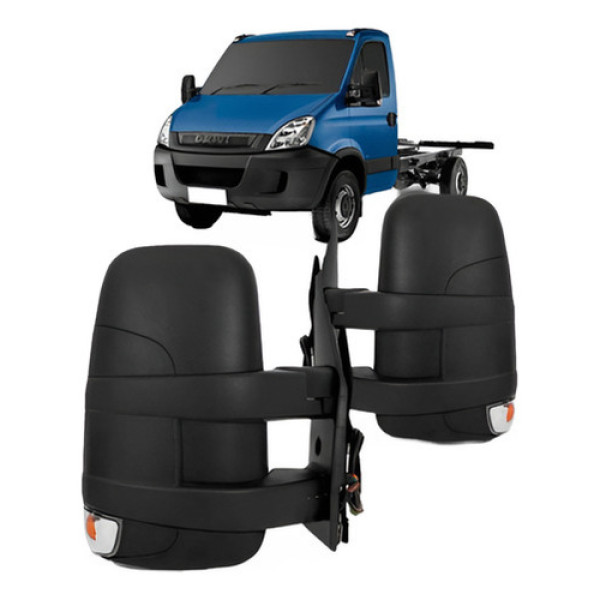 Par Retrovisor Iveco Daily 2008 A 2019 Fixo Curto Com Pisca