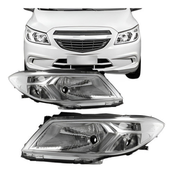 Par Farol Onix Prisma 2013 2014 2015 2016 Manual Cromado