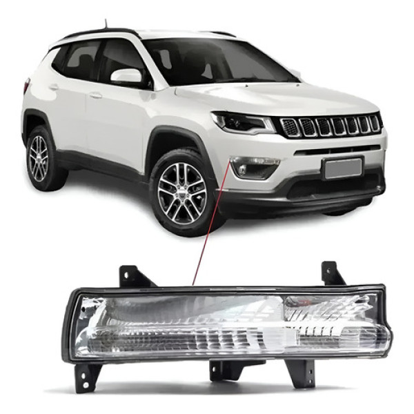 Pisca Lanterna Parachoque Jeep Compass 2017 2018 19 Direito Transparente