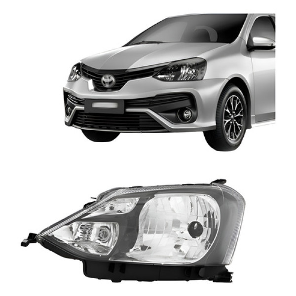 Farol Etios 2017 2018 2019 20 2021 Manual Máscara Negra Tyc