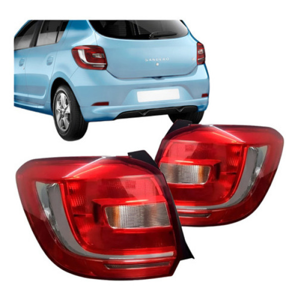 Par Lanterna Traseira Sandero 2015 2016 2017 Bicolor