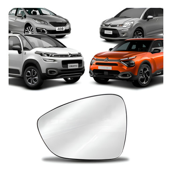Lente Retrovisor C3/aircross/c4/peugeot 408 Modelo Original