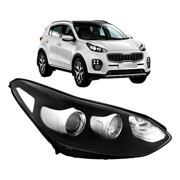 Farol Dianteiro Sportage 2017 A 2019 Manual C Projeto S Led Direito/passageiro