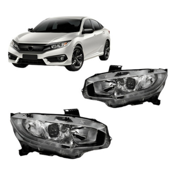 Par Farol Civic 2016 2017 2018 19 2020 Com Led Honda