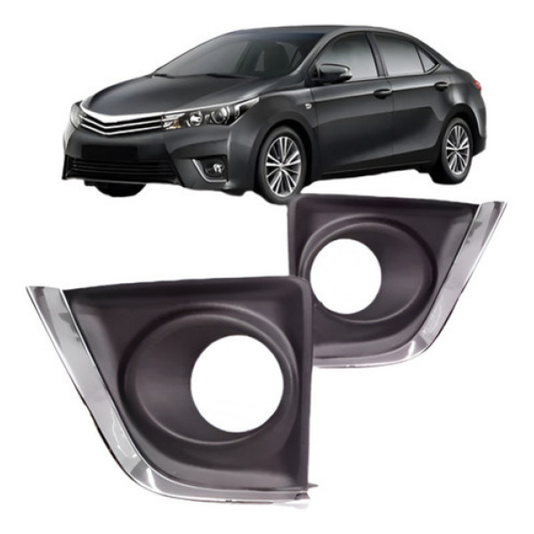 Par Moldura Parachoque Corolla 2015 2016 Com Furo