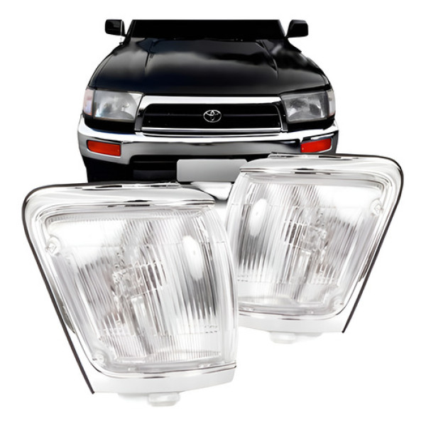 Par Lanterna Dianteira Hilux Sw4 92 A 96 Cristal Aro Cinza Cinza