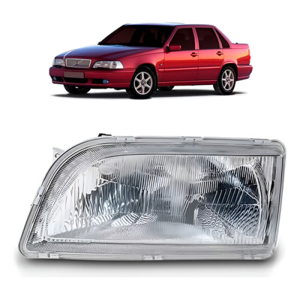 Farol Para Volvo S70 1997 1998 1999 2000 Lente Raiada Esquerdo/motorista