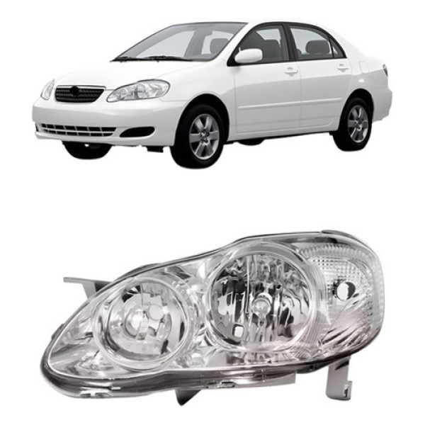Farol Dianteiro Para Toyota Corolla 2005 2006 A 2008 Cromado
