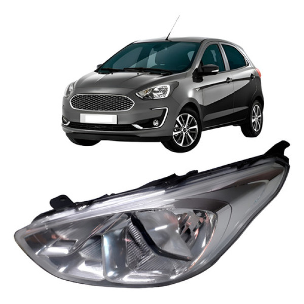 Farol Para Ford Ka 2019 2020 2021 2022 Cromado Manual