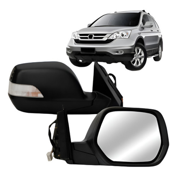 Par Retrovisor Eletrico Retratil Crv Com Pisca 2007 A 2011