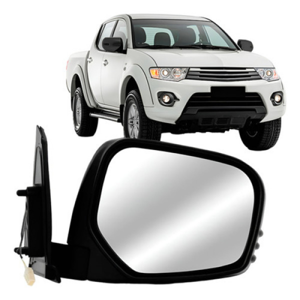 Retrovisor Triton 2007 A 2016 Elétrico Preto