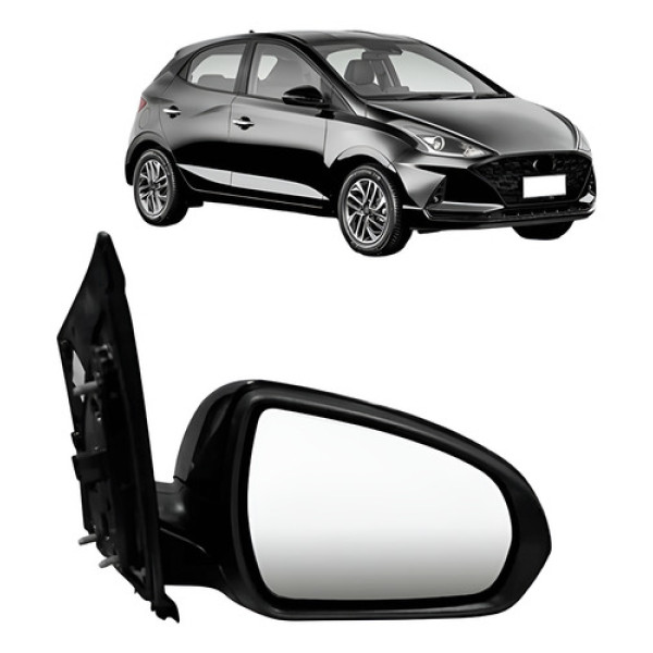 Retrovisor Elétrico Hb20 2020 A 2024 C/ Pisca Capa Preta