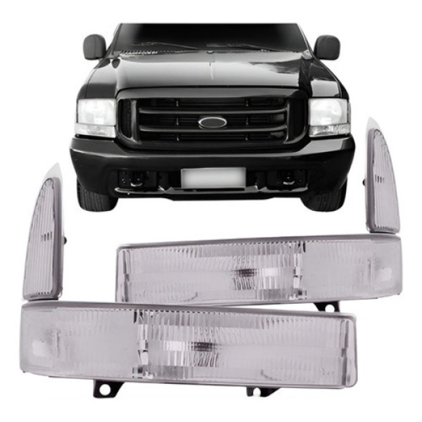 Par Lanterna Pisca  Cristal F250 F 250 F350 Seta Branca Tyc