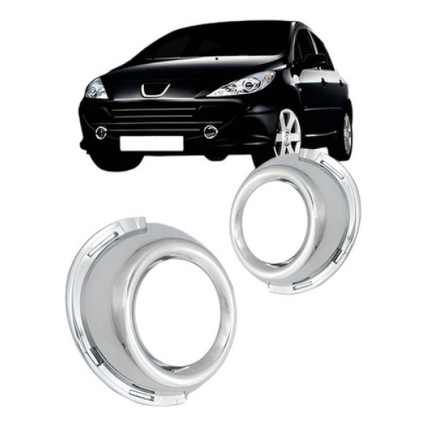 Par Aro Farol Milha Cromado Para Peugeot 307 07 08 09 À 12.