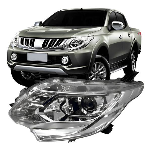 Farol L200 Triton 2017 2018 2019 Elétrico Com Led