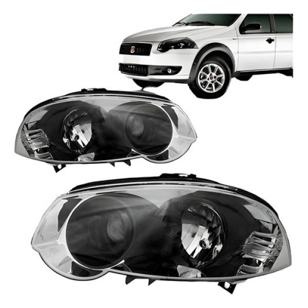 Par Farol Palio 10 A 12 Siena 2008 A 2013 Preto C/ Aro Preto Ambos Lados