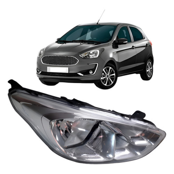Farol Para Ford Ka 2019 2020 2021 2022 Cromado Manual