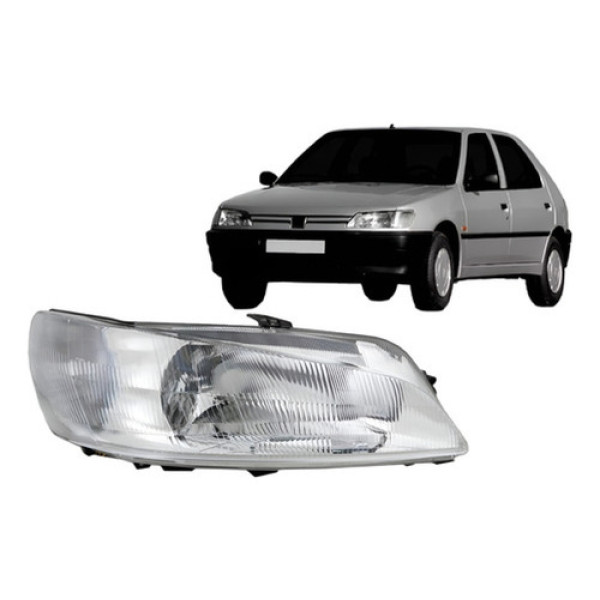Farol Peugeot 306 1997 1998 1999 2000  Lente Raiada