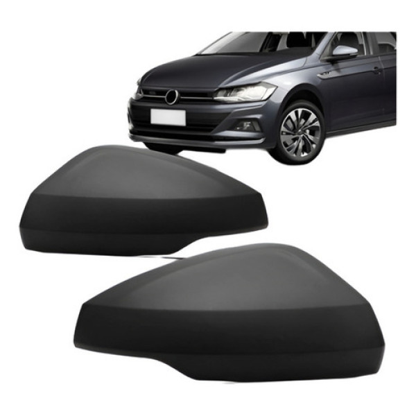 Par Capa Retrovisor Novo Polo 2018 Preto C/furo Pisca Oferta