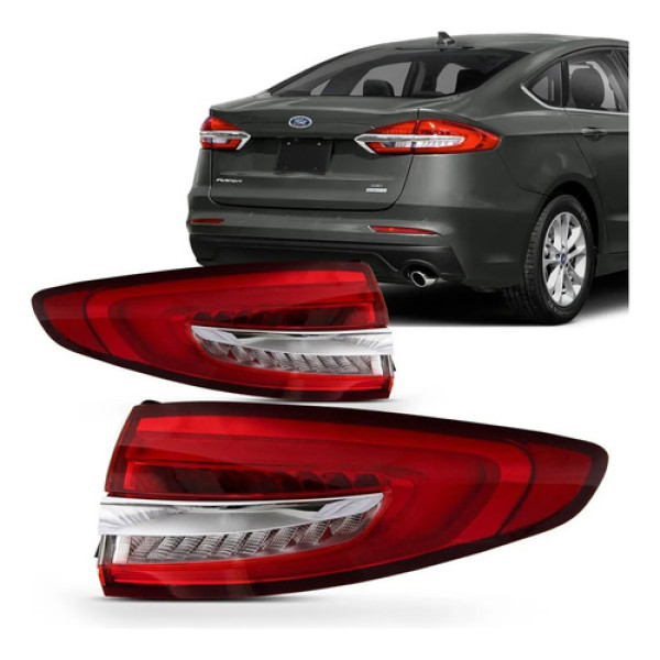 Par Lanterna Traseira Ford Fusion 2017 2018 2019 Canto Led