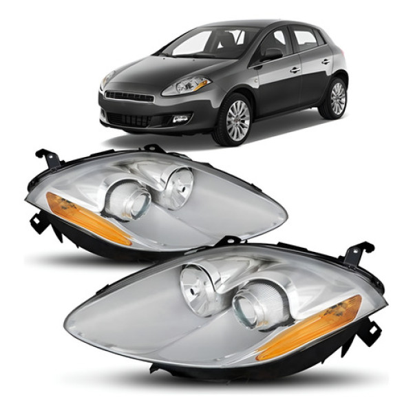 Farol Bravo 2010 A 2012 Cromado Eletrico Pisca Ambar