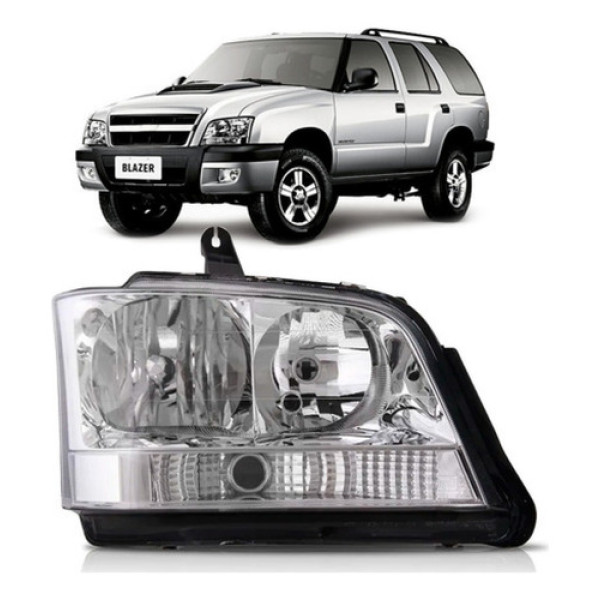 Farol S10 Blazer 2001 02 03 04 05 06 07/2011 Seta Cristal